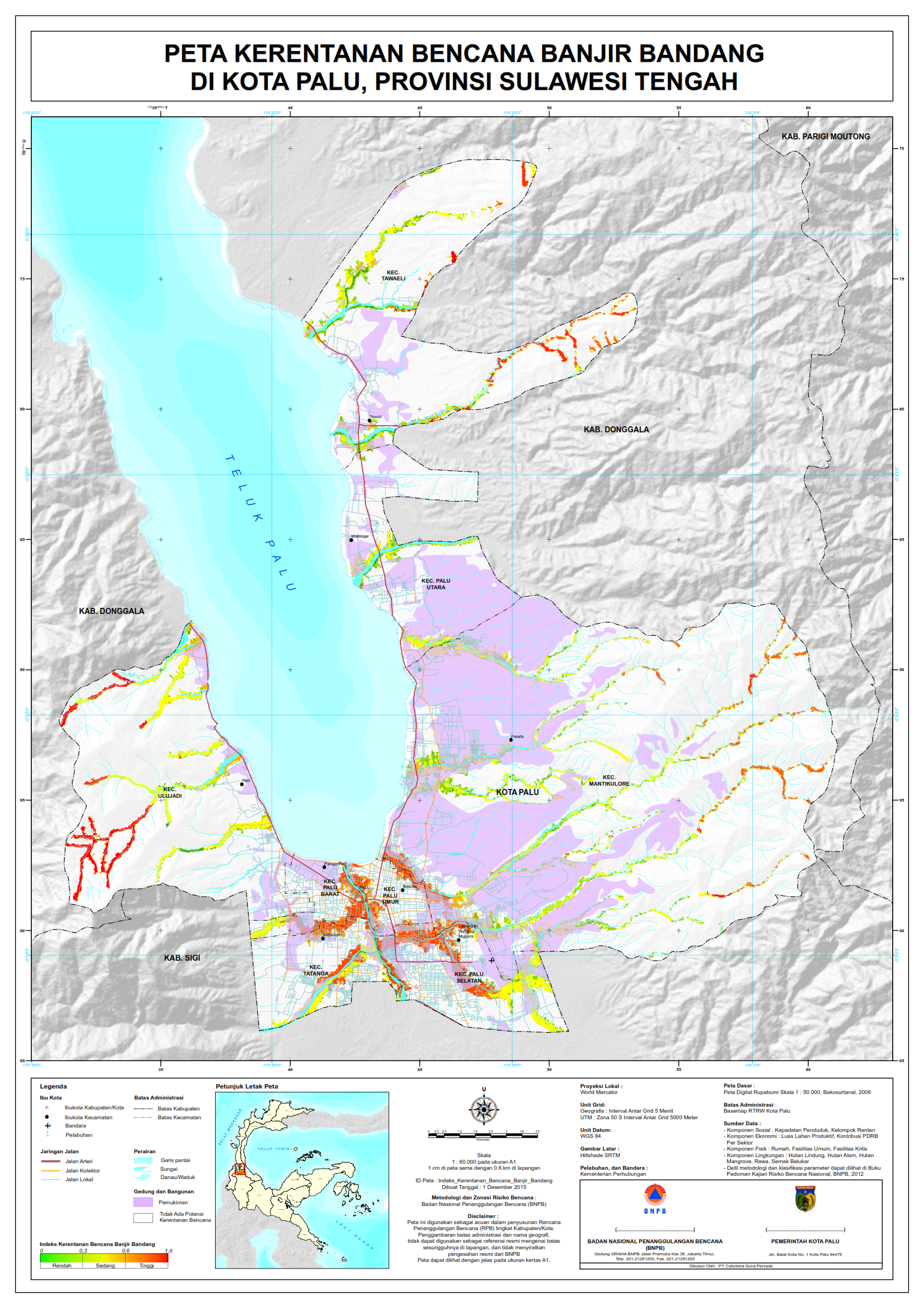 PETA KERENTANAN BENCANA BANJIR BANDANG KOTA PALU