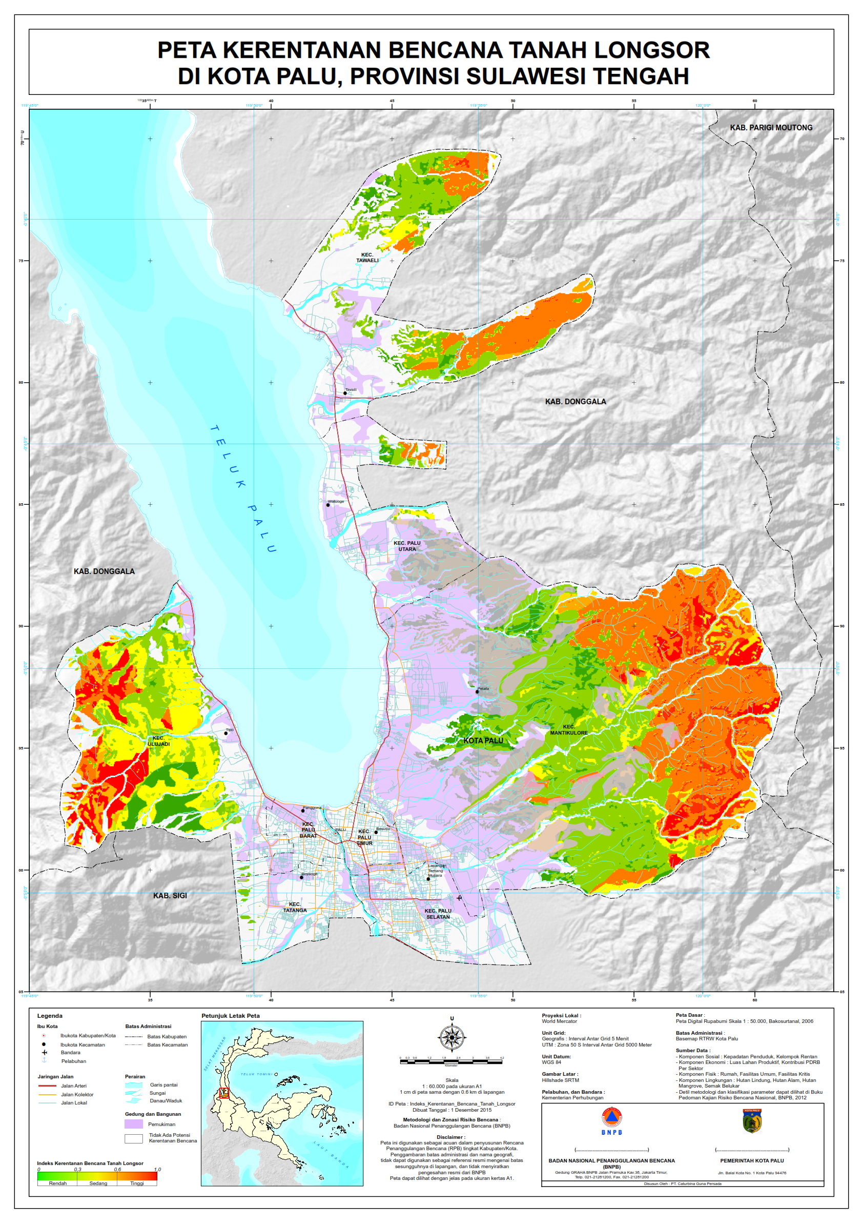 PETA KERENTANAN BENCANA TANAH LONGSOR KOTA PALU